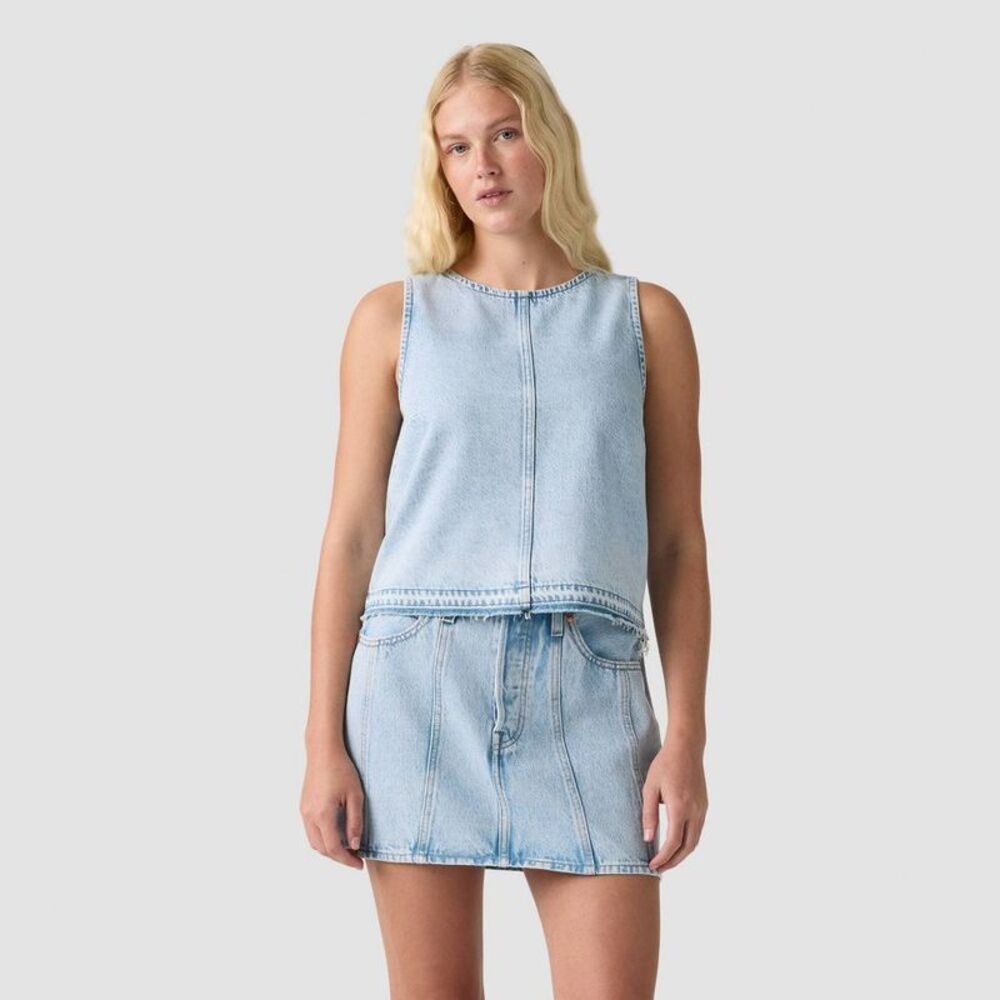 Levi's Women's Shirts Denim Shell - Light Blue Denim L
